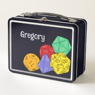 RPG Gaming Dice, Board, Fantasy Games Personalisie Metall Brotdose