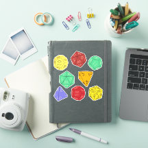 RPG Gaming Dice, Board, Fantasy Games Stickers Set