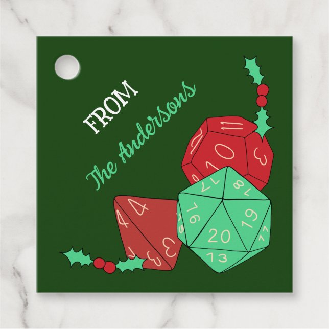 RPG Gaming Dice, Board, Fantasy Games Weihnachten Geschenkanhänger (Vorderseite)