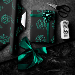 RPG Krit AF   Emerald Fantasy Tabletop Gamer Würfe Geschenkpapier