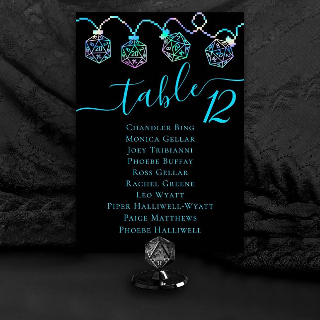 RPG-Leuchten | Holo Fantasy Tabletop Dice Gastname Tischnummer (Von Creator hochgeladen)