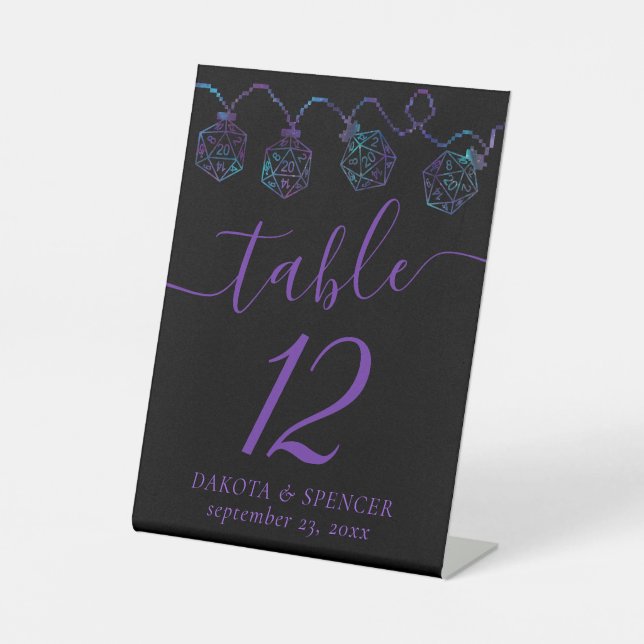 RPG-Leuchten | Nebula Fantasy Tabletop Gamer Dice Sockelschild (Vorderseite)