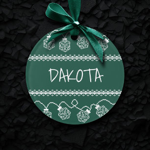 RPG Lights Grün   Fantasy Tabletop Gamer Dice Ornament