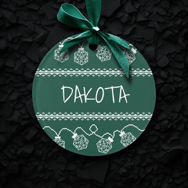 RPG Lights Grün | Fantasy Tabletop Gamer Dice Ornament (Von Creator hochgeladen)