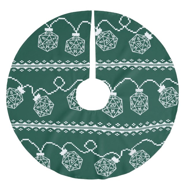 RPG Lights Grün | Fantasy Tabletop Gamer Dice Polyester Weihnachtsbaumdecke (Vorderseite)