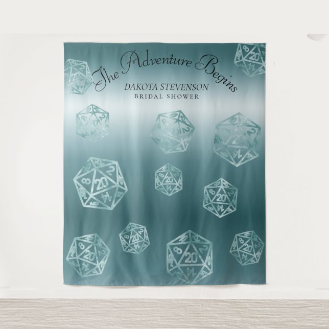 RPG Luxe | Aqua Fantasy Tabletop Gamer Foto Booth Wandteppich (Vorderseite)