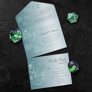 RPG Luxe   Aqua Sheen Fantasy-Tischspieler-Mahlzei All In One Einladung