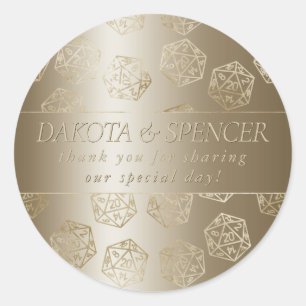 RPG Luxe Gold Fantasy Tabletop Gamer Dice Custom Runder Aufkleber