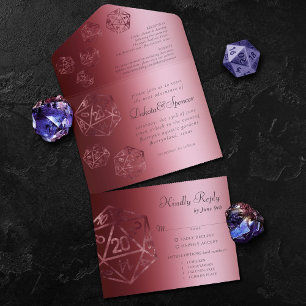 RPG Luxe   Rote Schimmer Fantasy-Tischspieler-Einl All In One Einladung