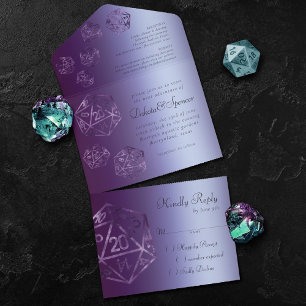 RPG Luxe   Violet Sheen Fantasy-Tischspieler All In One Einladung