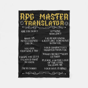 Rpg Master Übersetzer D20 Tabletop Spiele Lustiges Fleecedecke
