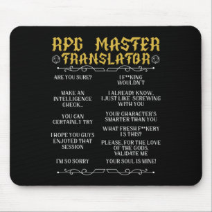 Rpg Master Übersetzer D20 Tabletop Spiele Lustiges Mousepad