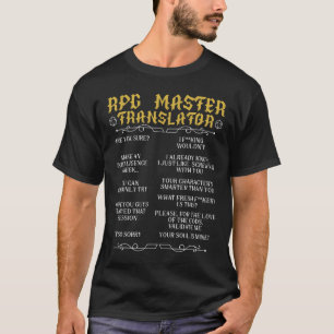 Rpg Master Übersetzer D20 Tabletop Spiele Lustiges T-Shirt