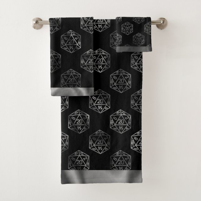 RPG-Silver-Muster | PNP Tabletop Role Player Diät Badhandtuch Set (Insitu)