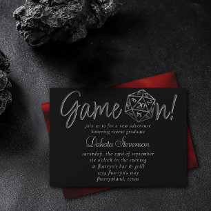 RPG-Spiel an Red Fantasy Tabletop PnP Gamer Würf Einladung