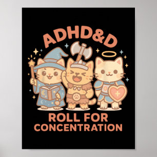 Rpg-Spieler Adhdandd Rollen Für Konzentration Geek Poster