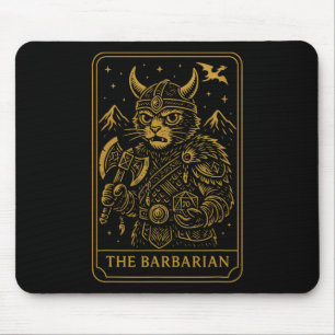 Rpg-Spieler Rrian D20-Würfel Verrückter Geek-Katze Mousepad