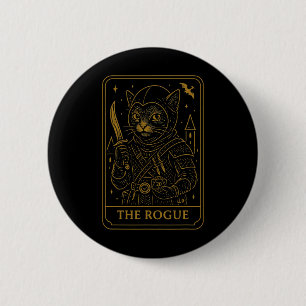 Rpg-Spieler Schurke D20 Würfel Nerdy Geek Katze Mä Button