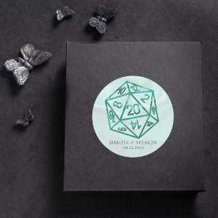 RPG-Würfel   Benutzerdefinierter Emerald Fantasy T Runder Aufkleber