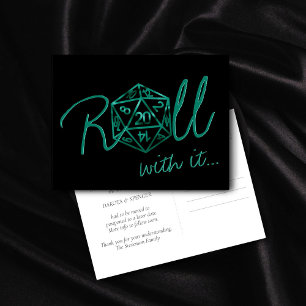 RPG Würfel   Emerald Tabletop Gamer Terminänderung Postkarte