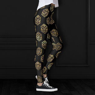 RPG Würfel   Gold Fantasy Retro Brettspiel PnP Gam Leggings