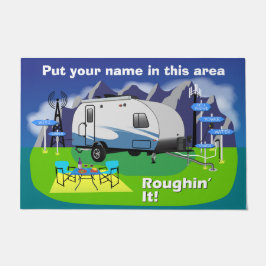 rPod Art-Reise-Anhänger-Fußmatte 24" x 6" Blau Fußmatte