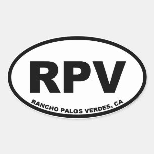 RPV Rancho Palos Verdes oval Ovaler Aufkleber