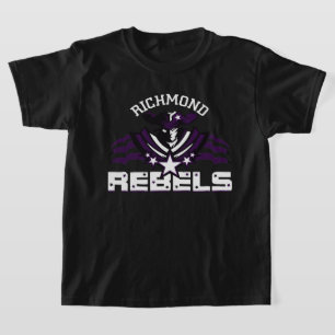 RR 01   White Rebel Logo Enfants Black T-Shirt