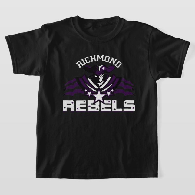 RR 01 | White Rebel Logo Enfants Black T-Shirt (Poser)