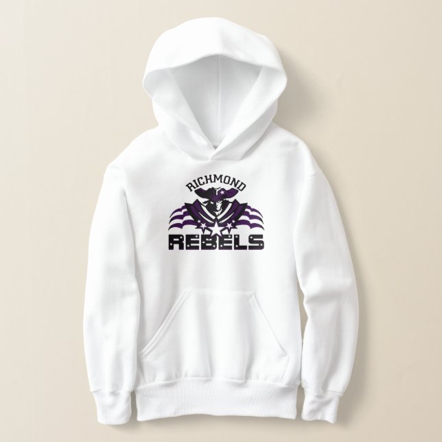RR 03 | Black Rebel Logo Kids White Hoodie (Ablage )