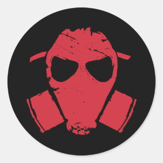 rrc - Gasmaske rot Runder Aufkleber