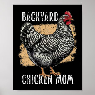 Rred Rock Hühner Mom Hühnerhof Plymouth Henne Vint Poster