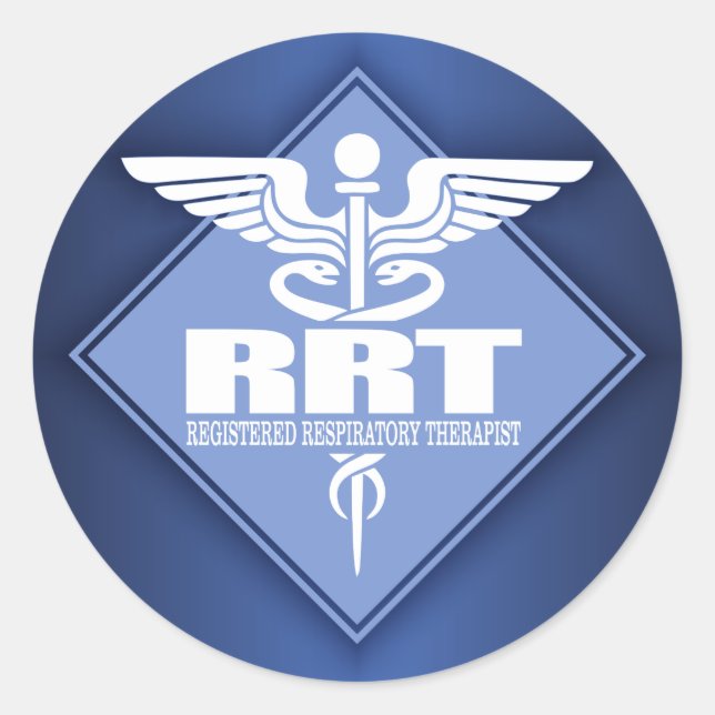 RRT Registrierter Atemtherapeut Runder Aufkleber (Vorderseite)
