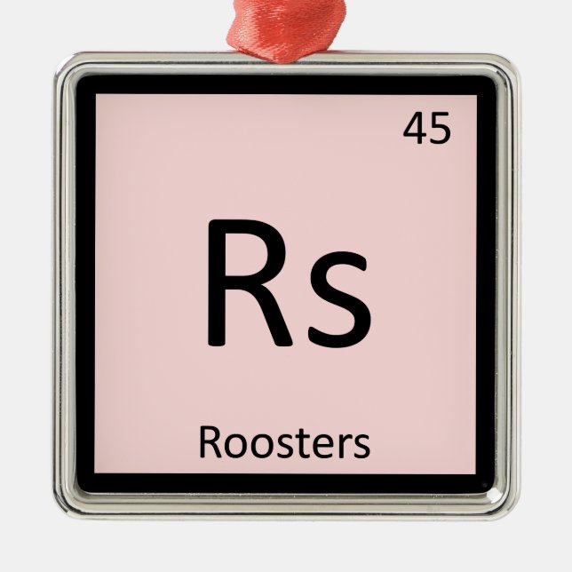 Rs - Stammchemie Periodisches Tabellenelement Silbernes Ornament (Vorne)
