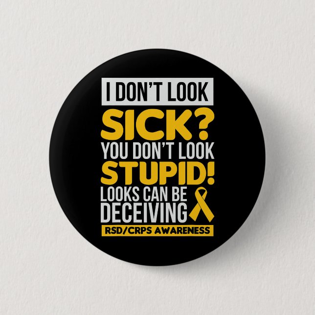 Rsd Awareness Crps Awareness-Geschenk Button (Vorderseite)