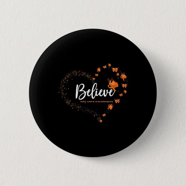 Rsd Crps Awareness Butterfly Glauben Button (Vorderseite)