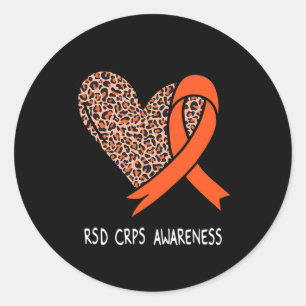 Rsd Crps Awareness Orange Ribbon Runder Aufkleber