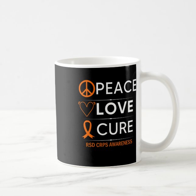 Rsd Crps Awareness Peace Liebe Cure Fighter Orange Kaffeetasse (Rechts)