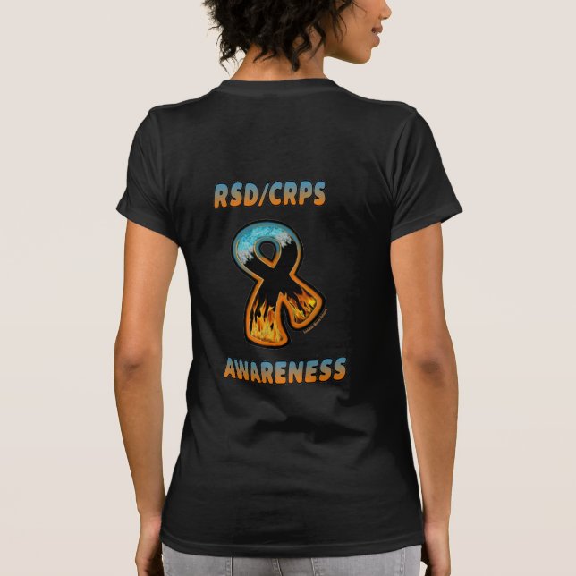 RSD/CRPS-BEWUSSTSEIN für Feuer und Eis T-Shirt (Rückseite)