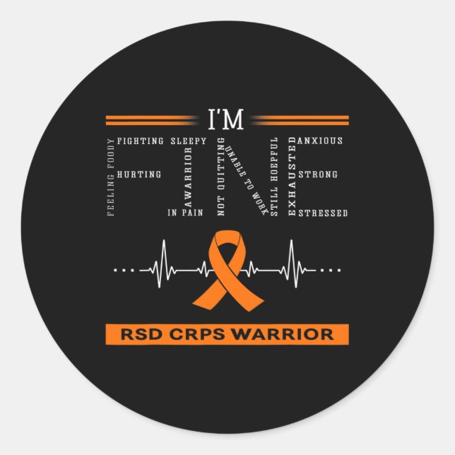 Rsd Crps Warrior I'm Fine Runder Aufkleber (Vorderseite)