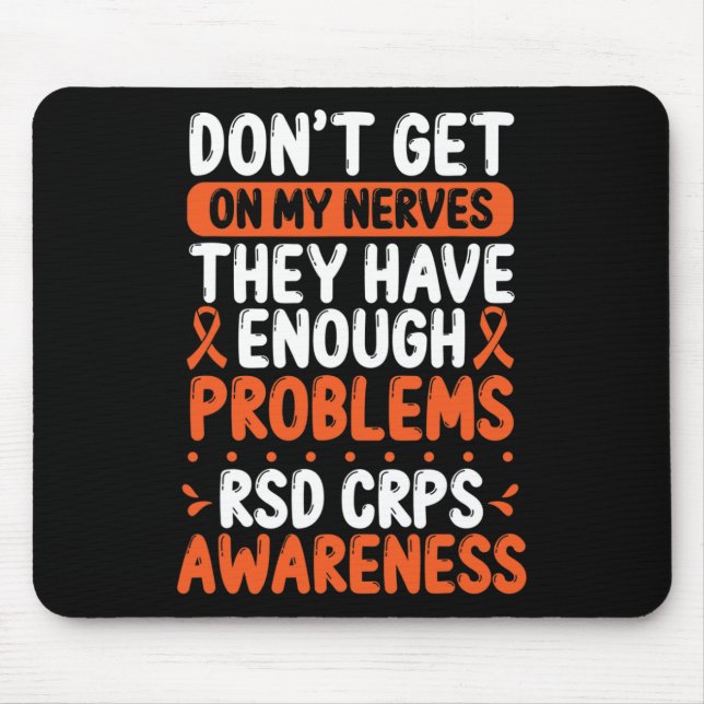 RSD CRPS Warrior Orange Ribbon auf meinem Nerves C Mousepad (Vorne)