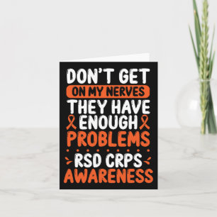 Rsd Crps Warrior Orange Ribbon auf meinen Nerven C Karte