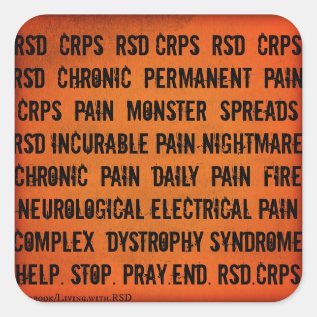 RSD CRPS Word-Aufkleber Quadratischer Aufkleber (Vorderseite)