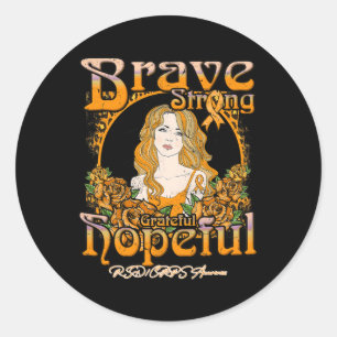 Rsdcrps Awareness Brave Strong Grateful Hoffnungsv Runder Aufkleber