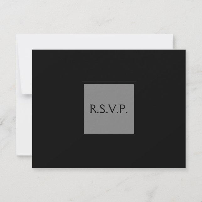 RSPV elegante schwarz-grau einfache Hochzeit einla RSVP Karte (Vorderseite)