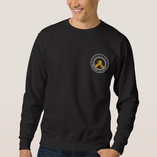 RSRA Schwarz Crewneck Sweatshirt Kleines Logo (Vorderseite)