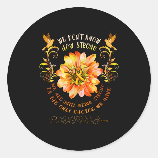 Rsrps Awareness Flower We Dont Know How Strong  Runder Aufkleber (Vorderseite)