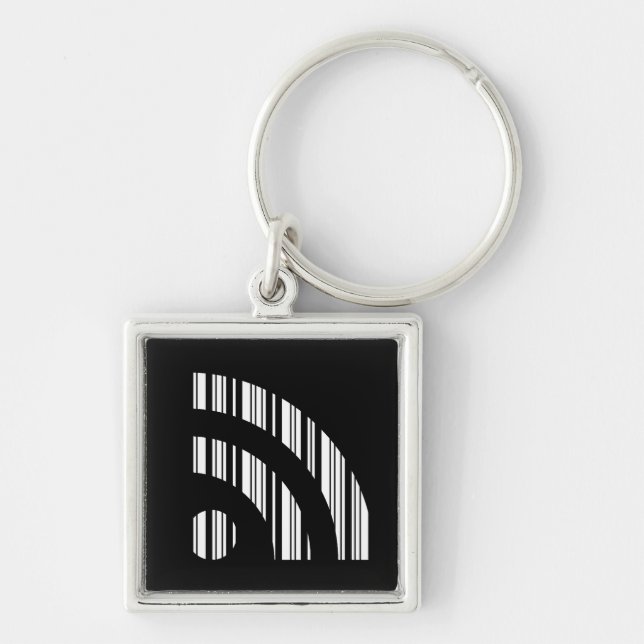 RSS-FEED-BAR-CODE-Logo Barcode-Musterdesign Schlüsselanhänger (Vorne)