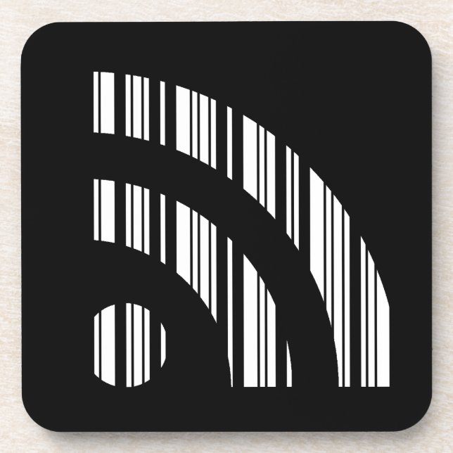 RSS-FEED-BAR-CODE-Logo Barcode-Musterdesign Untersetzer (Vorderseite)