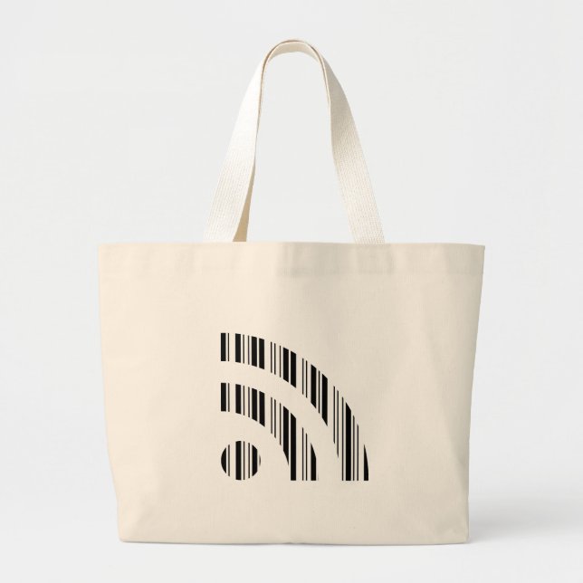 RSS GEFÜTTERT BAR CODE Logo Barcode Muster Design Jumbo Stoffbeutel (Vorne)
